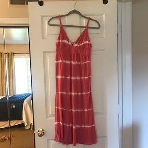 Golden Breed Deep Coral Tie Dye Dress